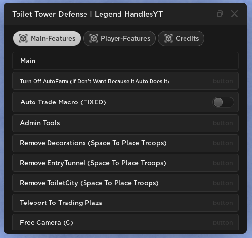 Legend Handles : NEW Toilet Tower Defense SCRIPTS HACK!