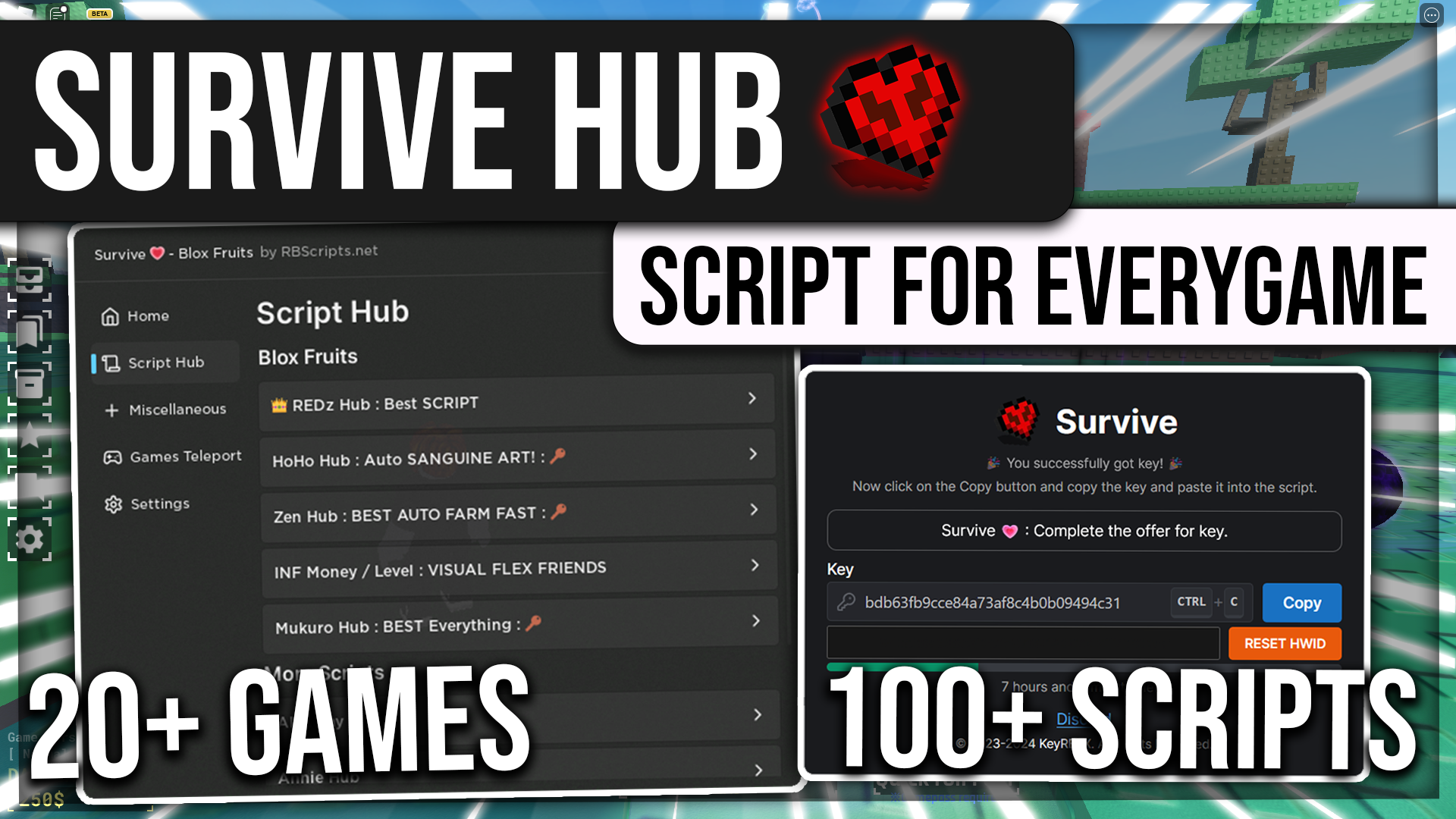 Survive 💗 : #1 Script for EVERYGAME : 30+ Scripts