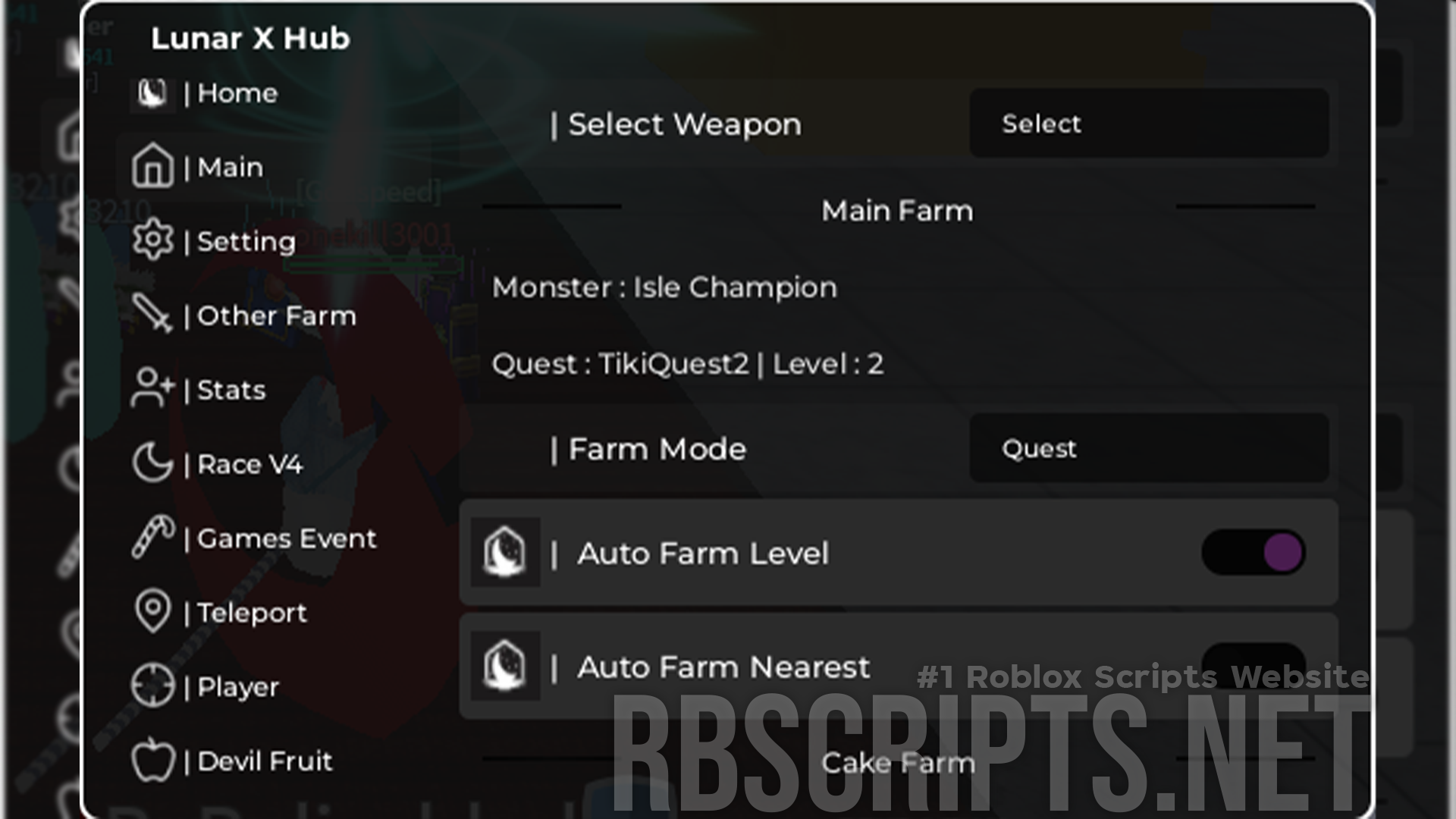 LUNAR X HUB – BLOX FRUITS SCRIPT : FASTEST AUTO FARM : AUTO RACE V4 : AUTO LEVIATHAN